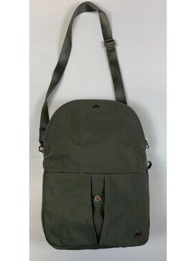 Lululemon Women Grey Nylon Festival Crossbody Bag Sage Green Messenger Large